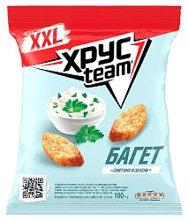 Сухарики ХРУСТИМ Багет сметана зелень 100г