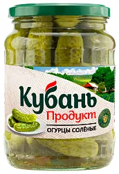Огурцы КУБАНЬ ПРОДУКТ соленые ст/б 680г