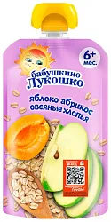 Пюре БАБУШКИНО ЛУКОШКО яблоко абрикос овсяные хлопья м/у 125г