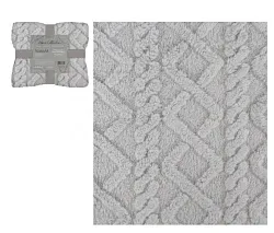 Покрывало декоративное НАТАМ Ажурный узор серое фланелевое арт.GTSV02