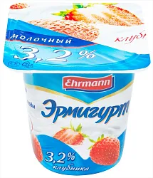Йогуртный продукт ЭРМАНН Эрмигурт клубника бзмж 3.2% 100г