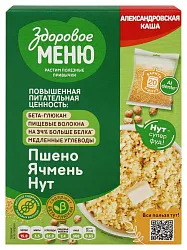 Каша ЗДОРОВОЕ МЕНЮ Александровская пшено ячмень нут карт/уп 400г