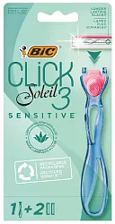 Станок для бритья БИК Клик 3 Солей сенситив с 2 кассетами
