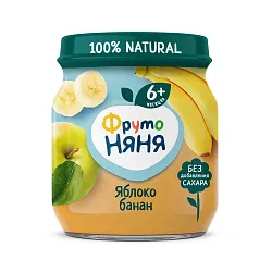 Пюре ФРУТОНЯНЯ яблоко банан ст/б 100г