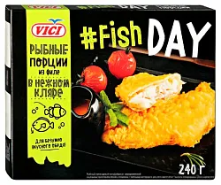 Филе минтая ВИЧИ Рыбные порции в нежном кляре с/м 240г