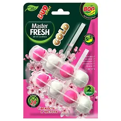 Туалетный блок МАСТЕР ФРЕШ Дуо эффект голд 5в1 сакура 2шт