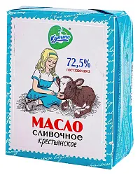 Масло сливочное КУПИНО Крестьянское бзмж 72.5% 180г