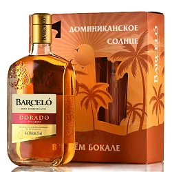 Ром БАРСЕЛО Дорадо 37.5% ст/б 0.7л+стакан