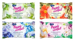 Влажные салфетки АУРА Тропический коктейль в ассортименте 15шт