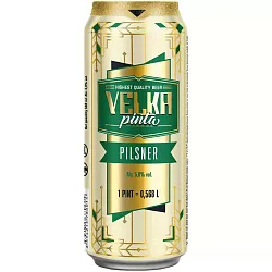 Пиво ВЕЛКА ПИНТА Пилснер светлое пастер 5% ж/б 0.568л