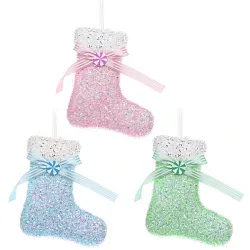Елочное украшение СЕРПАНТИН Нежность Волшебные носочек микс 10*9см