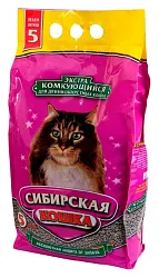 Наполнитель для туалета СИБИРСКАЯ КОШКА Экстра для длинношерстных комкующийся 5л