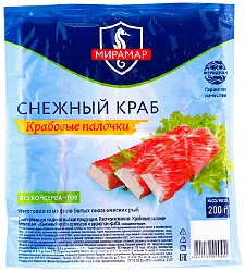 Крабовые палочки МЕРИДИАН Мирамар снежный краб охл 200г