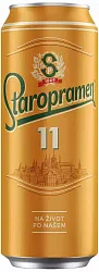 Пиво СТАРОПРАМЕН 11 светлое пастер 4.7% ж/б 0.5л