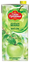 Сок САДЫ ПРИДОНЬЯ зеленое яблоко осветленное 2л