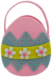 Корзинка Пасхальное яйцо 20см розовая арт.220-0385