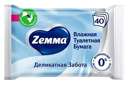 Влажная туалетная бумага ЗЕММА Деликатная забота 40шт