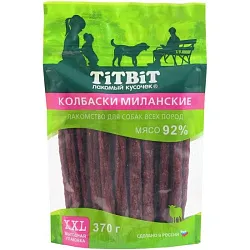 Лакомство для собак ТИТБИТ Колбаски Миланские для всех пород 370г