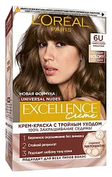 Краска для волос ЛОРЕАЛЬ Экселланс универсальный темно-русый №6U