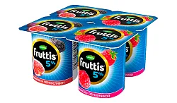 Йогуртный продукт ФРУТТИС Сливочное лакомство малина земляника инжир чернослив бзмж 5% 115г