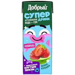 Сокосодержащий напиток ДОБРЫЙ Актив кид яблоко клубника 0.2л