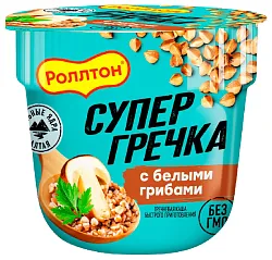 Каша РОЛЛТОН Гречневая с белыми грибами стакан 45г