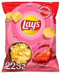 Чипсы ЛЕЙС краб 225г