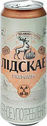 Пиво ЛИДСКОЕ Премиум светлое пастер 5.1% ж/б 0.45л