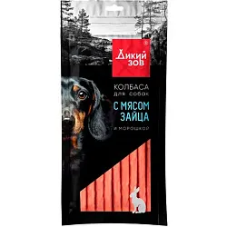 Лакомство для собак ДИКИЙ ЗОВ Колбаса с мясом зайца и морошкой 85г