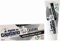 Зубная паста ПАСТА ДЕЛЬ КАПИТАНО Отбеливающая с древесным углем 75мл