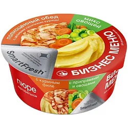 Картофельное пюре б/п БИЗНЕС МЕНЮ с куриным филе с приправами и овощами карт/уп 110г