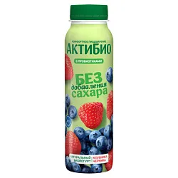 Биойогурт АКТИБИО клубника черника бзмж 1.5% 260г