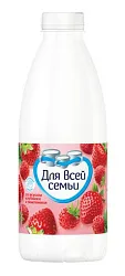 Кисломолочный напиток ДЛЯ ВСЕЙ СЕМЬИ клубника земляника бзмж 1% 930г