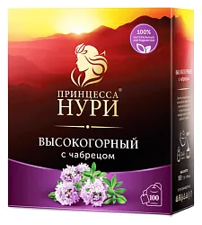 Чай НУРИ Высокогорный с чабрецом черный 100пак