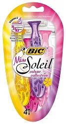 Бритва одноразовая БИК Мисс Солей колор 4шт
