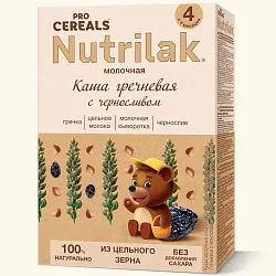 Каша НУТРИЛАК ПРЕМИУМ гречневая с черносливом низкоаллергенная молочная бзмж карт/уп 200г