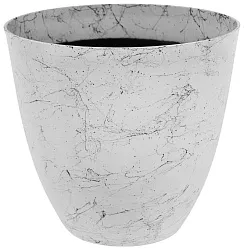 Кашпо АТМИКС Мрамор 29*29*27см белое 12л арт.202510389
