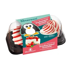 Мороженое 33 ПИНГВИНА Бенто-торт клубничный чизкейк бзмж 200г
