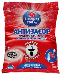 Средство для прочистки канализационных труб  ВЫГОДНАЯ УБОРКА Антизасор 100г