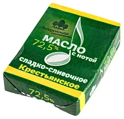 Масло сладко-сливочное ЛЕБЕДЕВСКАЯ АФ Крестьянское несоленое бзмж 72.5% 180г