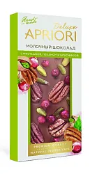 Шоколад АПРИОРИ молочный фисташка пекан и брусника 85г