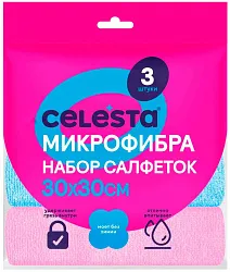 Салфетка СЕЛЕСТА микрофибра 3шт