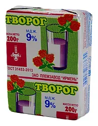 Творог ИРМЕНЬ бзмж 9% 200г