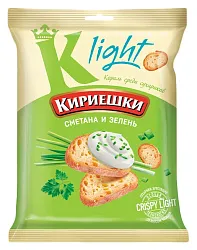 Сухарики КИРИЕШКИ Лайт сметана зелень 80г