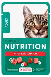 Корм для кошек МИРАТОРГ Ньютришн курица в соусе с томатом 75г