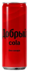 Газ.напиток ДОБРЫЙ Кола без сахара ж/б 0.33л