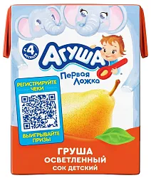 Сок АГУША груша осветленный 200мл