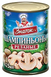 Шампиньоны ЗНАТОК резаные ж/б 425мл