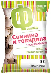 Пельмени ФАБРИКАНТЪ свинина и говядина 900г