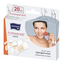 Набор пластырей МАТОПАТ Прозрачные 5 размеров 20шт